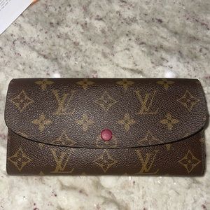 Authentic Louis Vuitton Emilie Monogram Wallet with Fuchsia interior
